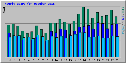 Hourly usage for October 2016