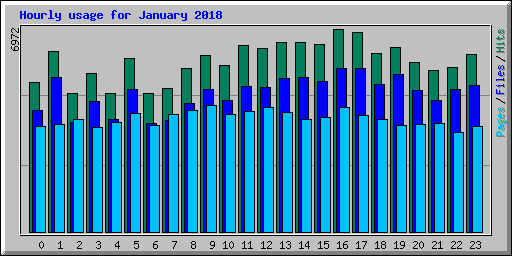 Hourly usage for January 2018