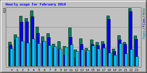 Hourly usage for February 2018